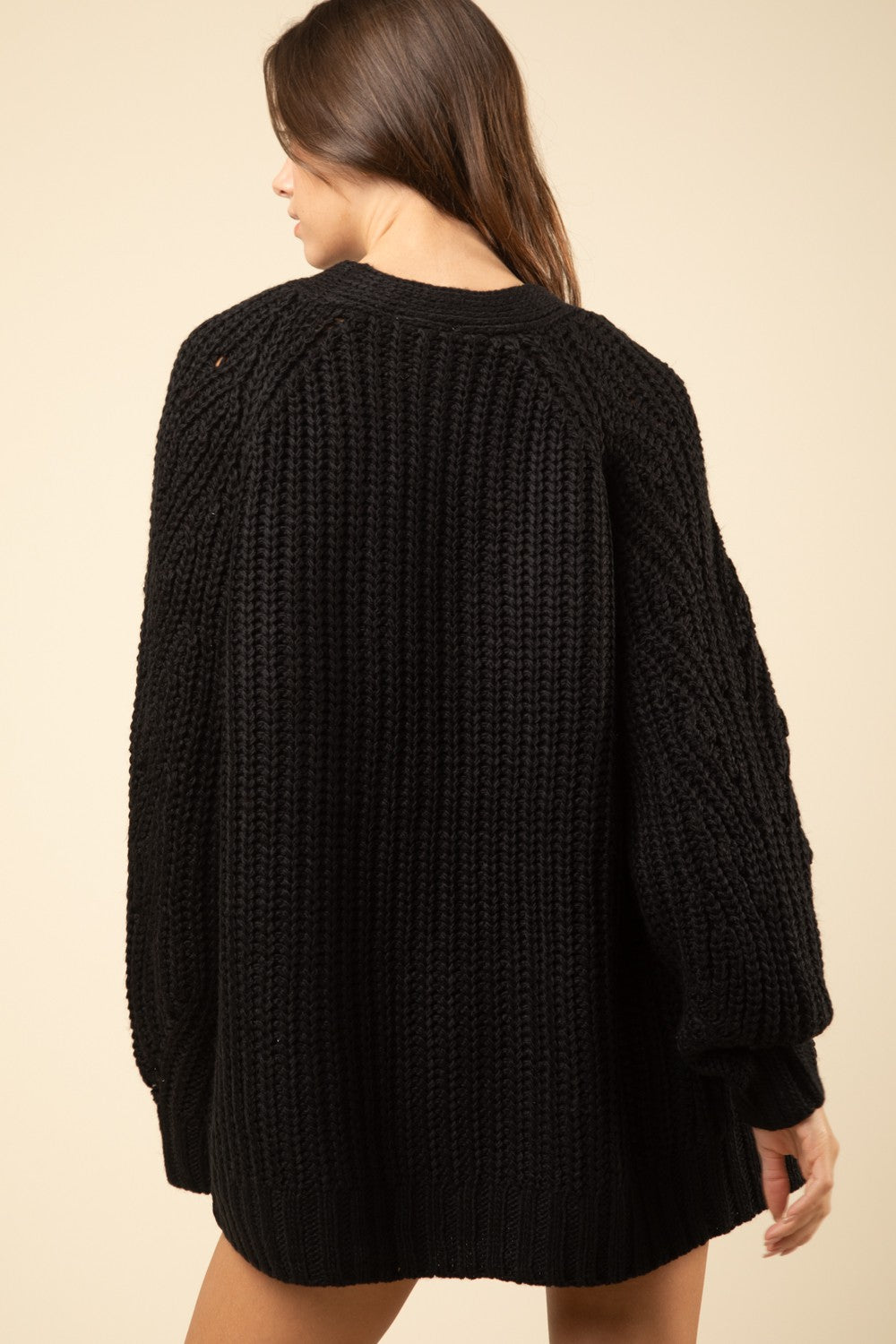 Black Oversized knit cardigan