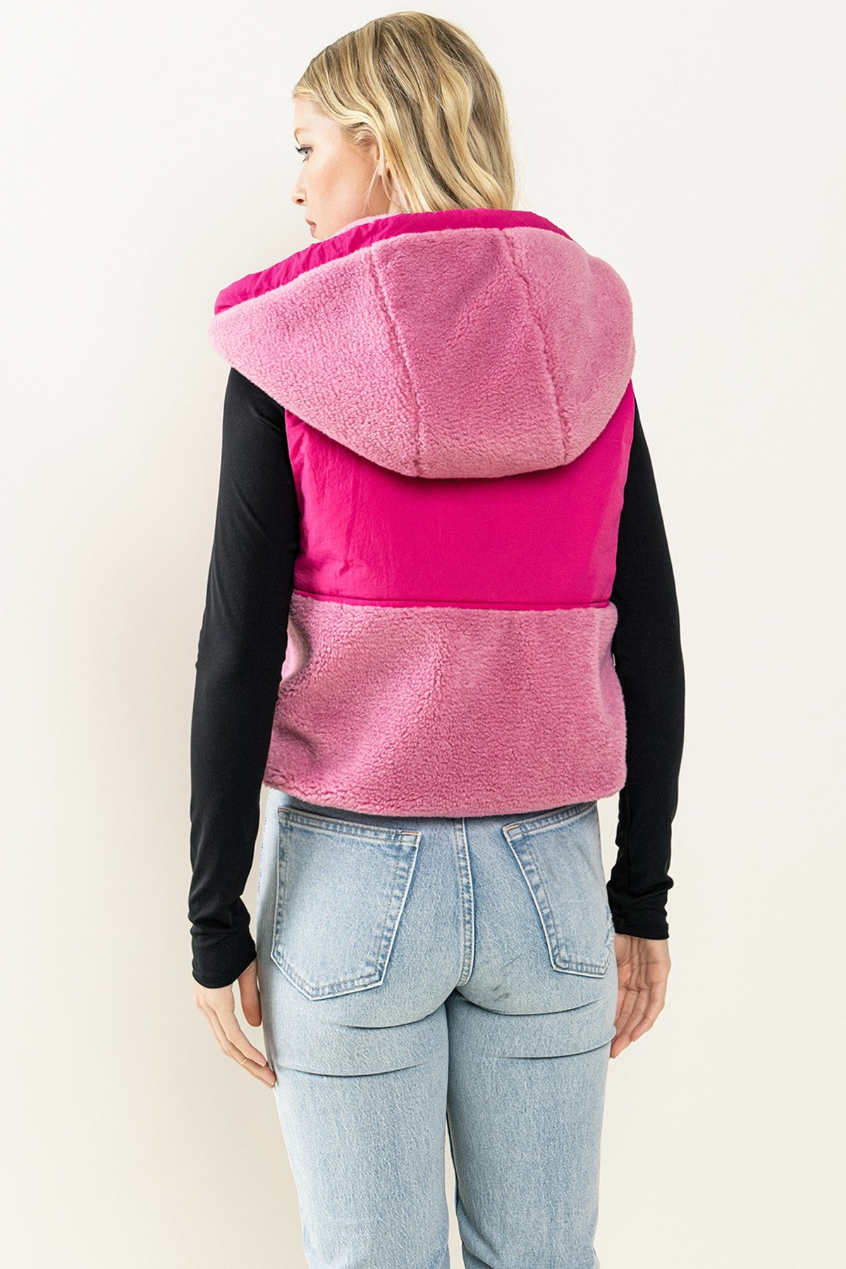 Pink Fleece 2 toned vest